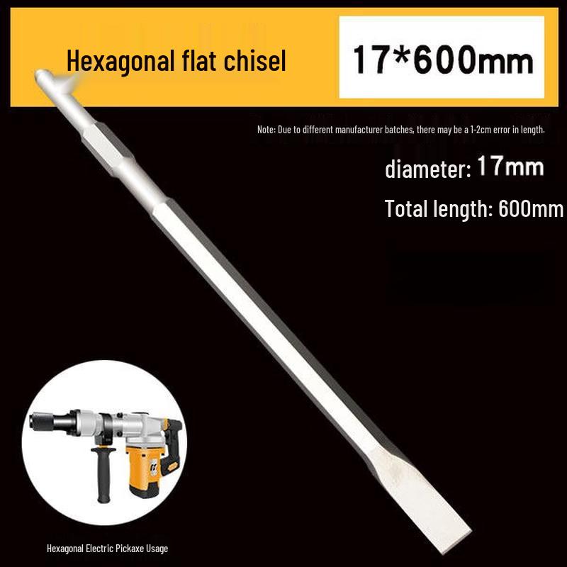 600mm Hexagonal Extended Flat Chisel