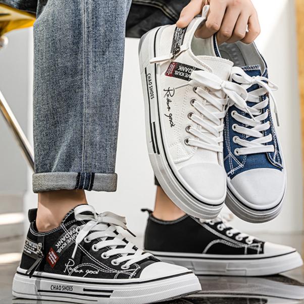 Buty płócienne Męskie letnie buty oddychające Uniwersalne buty studenckie Klasyczne buty materiałowe Sportowe buty codzienne z materiału Lekkie buty z miękką podeszwą