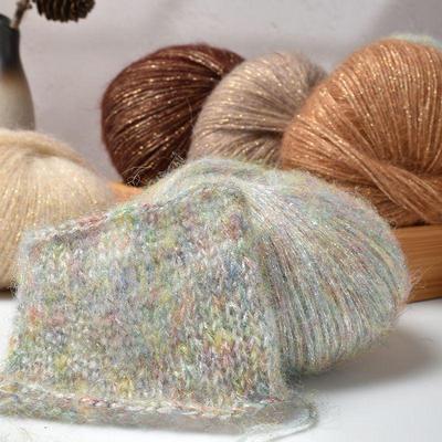 Weiche Warme Babywolle Garn Pullover Schal Mütze Spitze Faden Pailletten Mohair Garn Nähzubehör