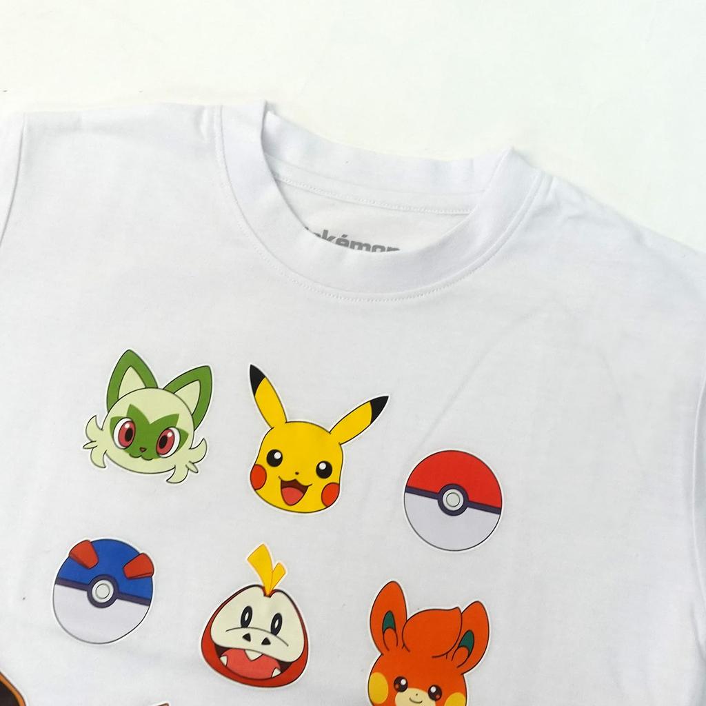 Fineplus T-Shirt με Κοντό Μανίκι, Πρόσωπο, Απωθητικό Κουνουπιών, Pokémon, Απορροφητικό Ιδρώτα, Γρήγορου Στεγνώματος,