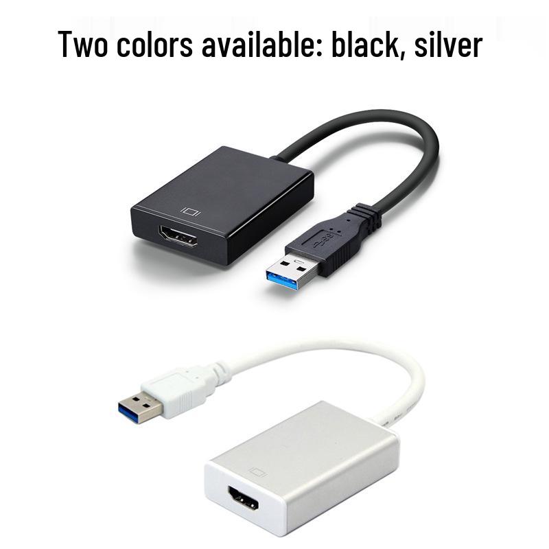 USB 3.0 To HDMI Adapter: Driver-Free, Silver/Black, HD Video Conversion for Laptops