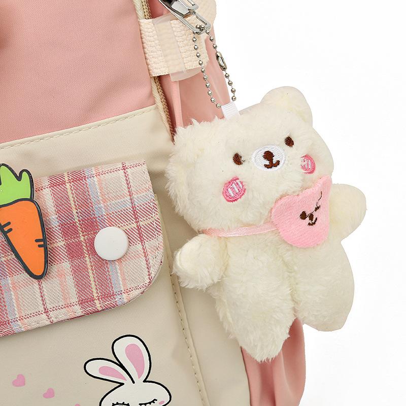 Fashion Casual Backpack Female Cute Cartoon Lightweight Elementary School Bag Large Capacity Contrasting Color Backpack