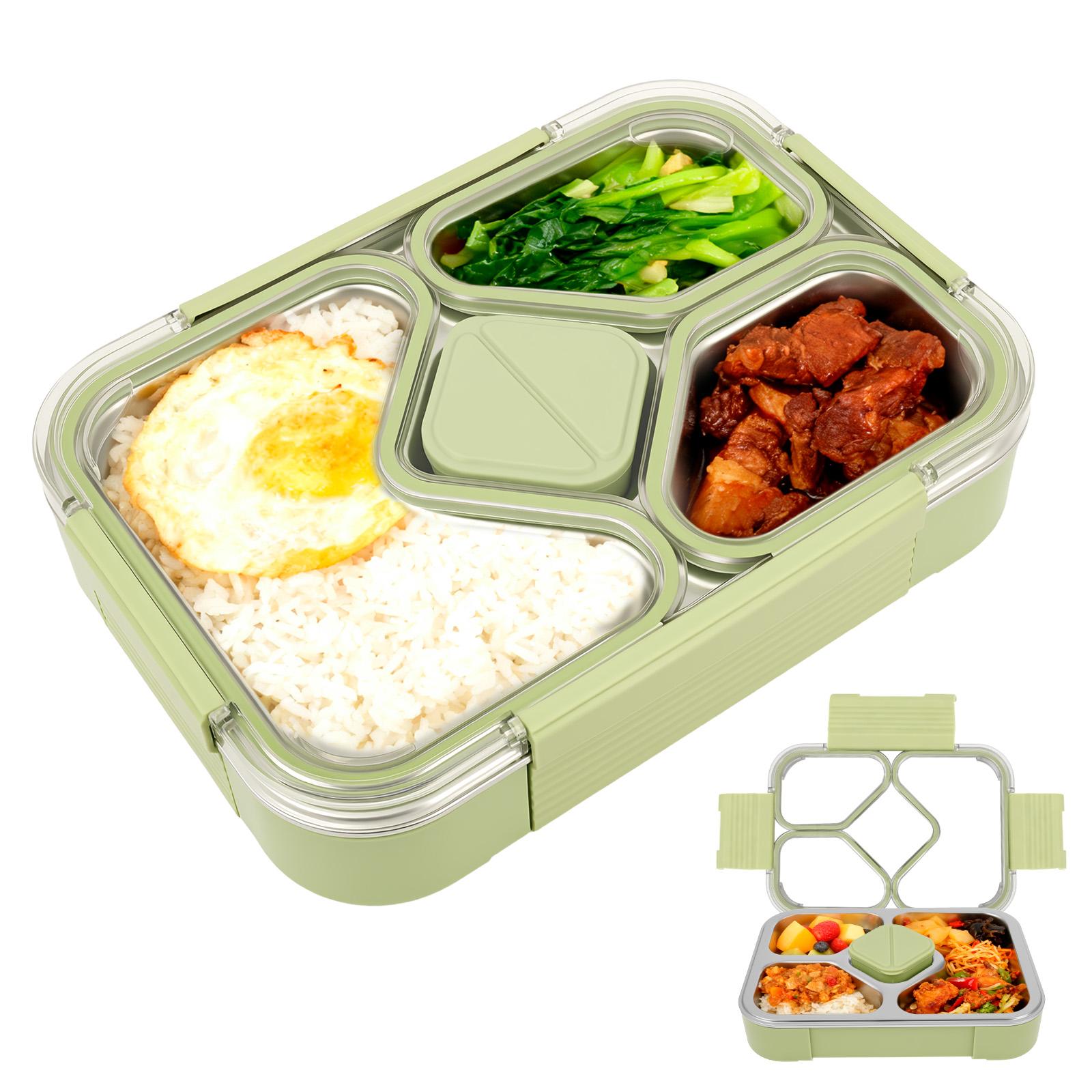 

Відсік із нержавіючої сталі 304. Ізольована коробка для обіду. Студенти. Запечатаний портативний харчовий контейнер Bento Microwae. 1020ml зелений