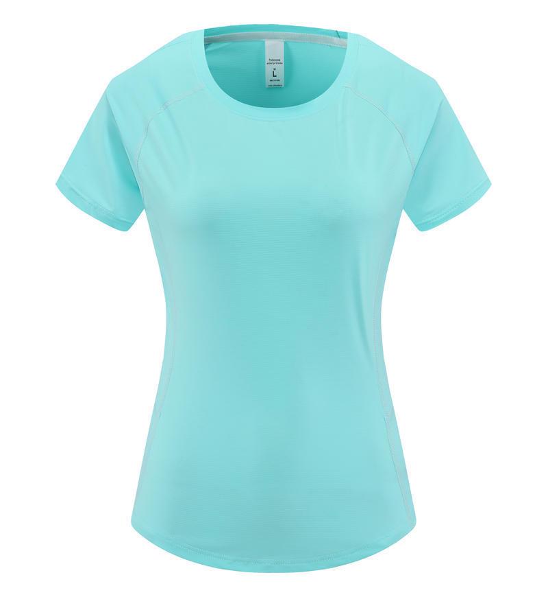 

Women s Quick-Dry Ice Silk Yoga T-Shirt - Breathable, Sweat-Wicking, Short Sleeve for Outdoor Sports Large світло-синій колір