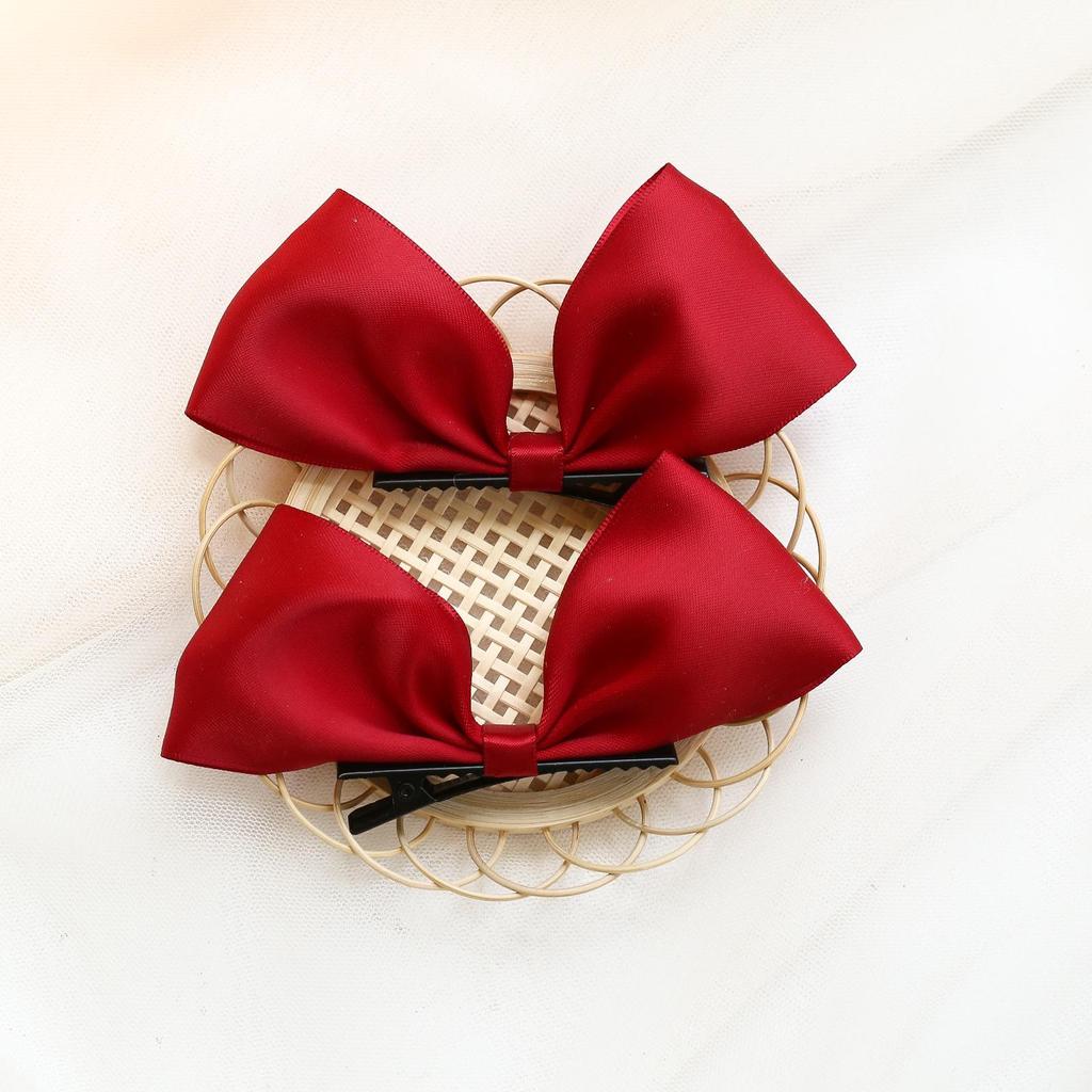 Child’s No-Damage Bow Hair Clips – Sweet Cloth-Covered Princess Accessories
