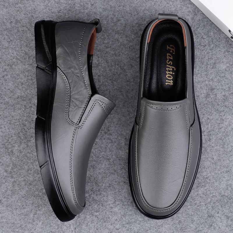 FashionBreathable Male Slip on Driving Shoes Genuine Leather Men Casual Shoes Luxury Brand Mens Loafers Simple Moccasins Business Flats