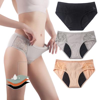 Low Waist Sexy Lace Women's Panties, 3-Layer Leak-Proof Women’s Physiological Underwear, Comfortable Breathable Menstruation Women's Underpants