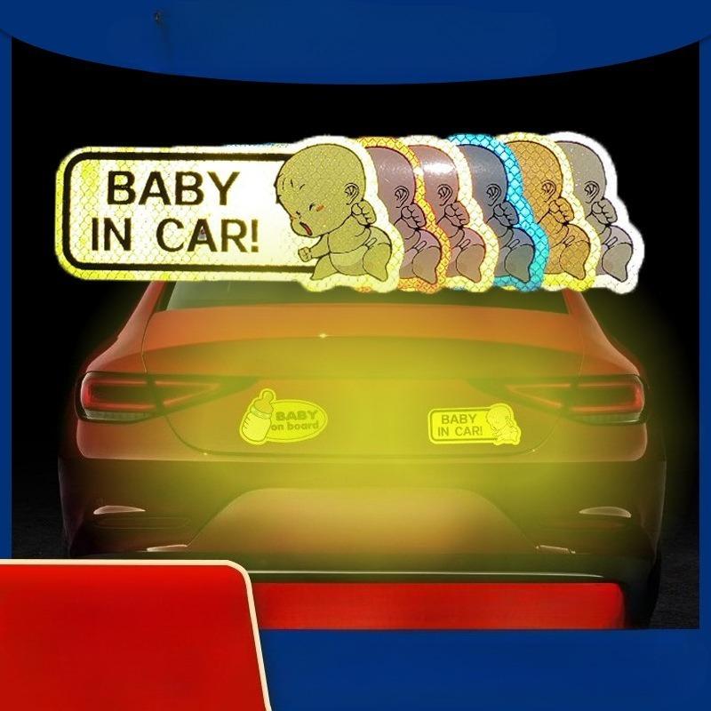 There Are Baby Car Stickers in The Car, Baby Babyincar Car Creative Rear Warning Stickers, Reflective Stickers