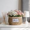 Handwoven Straw Flower Basket for Home Décor and Storage