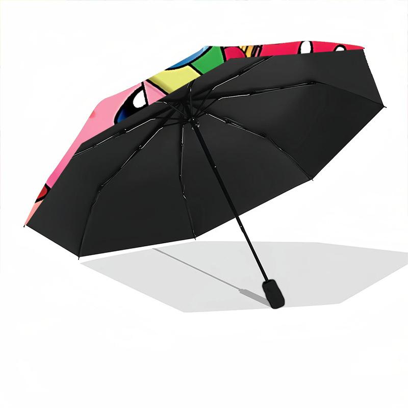 1pc Kirby Characters Automatic Folding Umbrella, 8 Ribs for All-Season Use, Portable for Travel & Outdoor Activities 003
