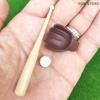 1Set Baseball Bat Glove Model Mini Baseball Bat Model Toy Dollhouse Mini Outdoor Scene Accessory