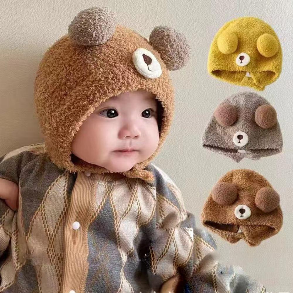 Cute Bear Warmer Plush Pullover Hat New Bonnet Caps  Outdoor