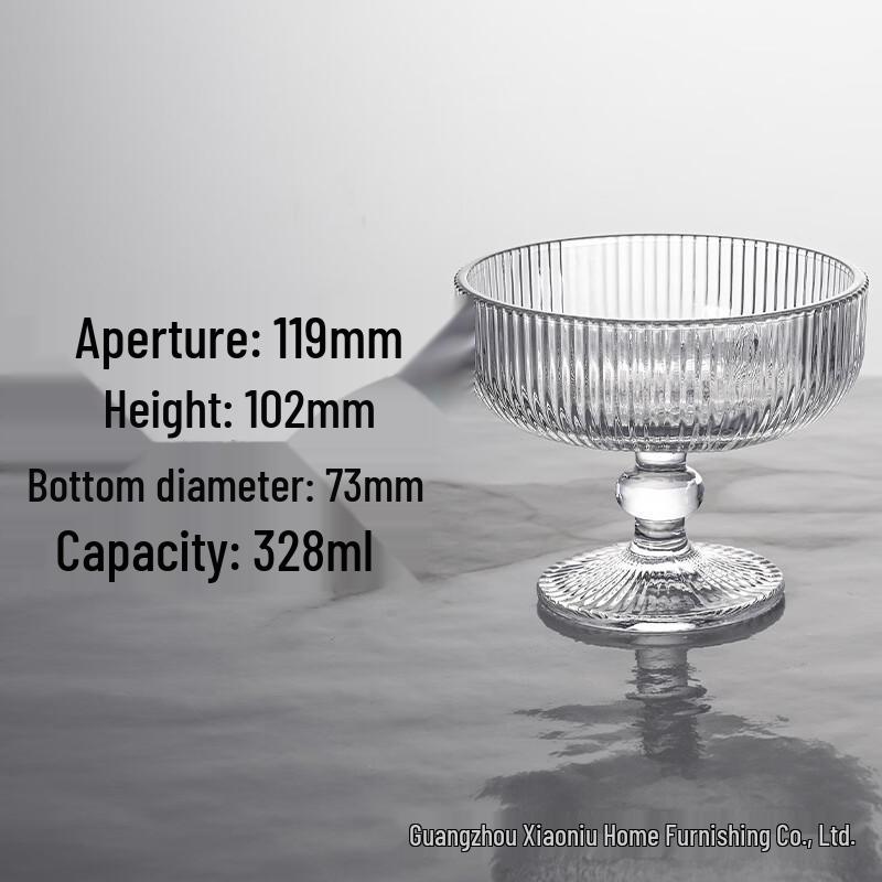 Shangqi Striped Short Stem Wine & Ice Cream Glass