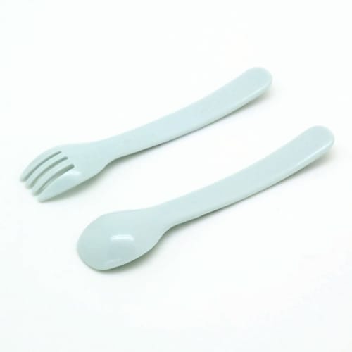 OSK Shinapushu Cutlery Set, Spoon and Fork Set, Pastel Green, Made In Japan, Dishwasher Safe, Easy To Use, Stylish, Cute, Unisex, For Kids and Babies,