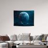 Cosmic Moon Tapestry 2D Digital Print Polyester Wall Hanging Living Room Bedroom Office Studio Decor with Hooks