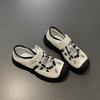 White high-end bag head thick-soled sports sandals women's 2025 new summer wear heightening soft-soled cool single shoes