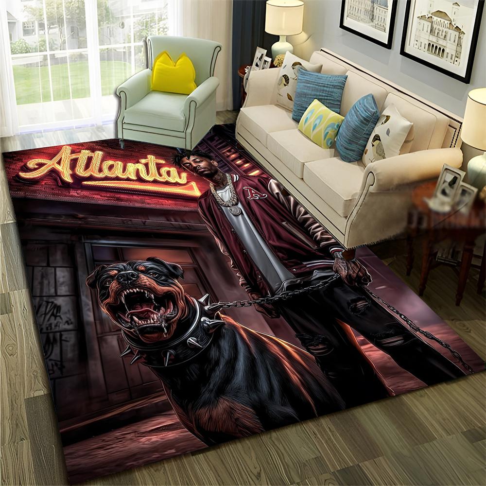 New Legend Rappers Star Art Cartoon Hip Hop Rug for Bedroom Living Room Sofa Home Doormat Decor,Kid Play Non-slip Floor Mat