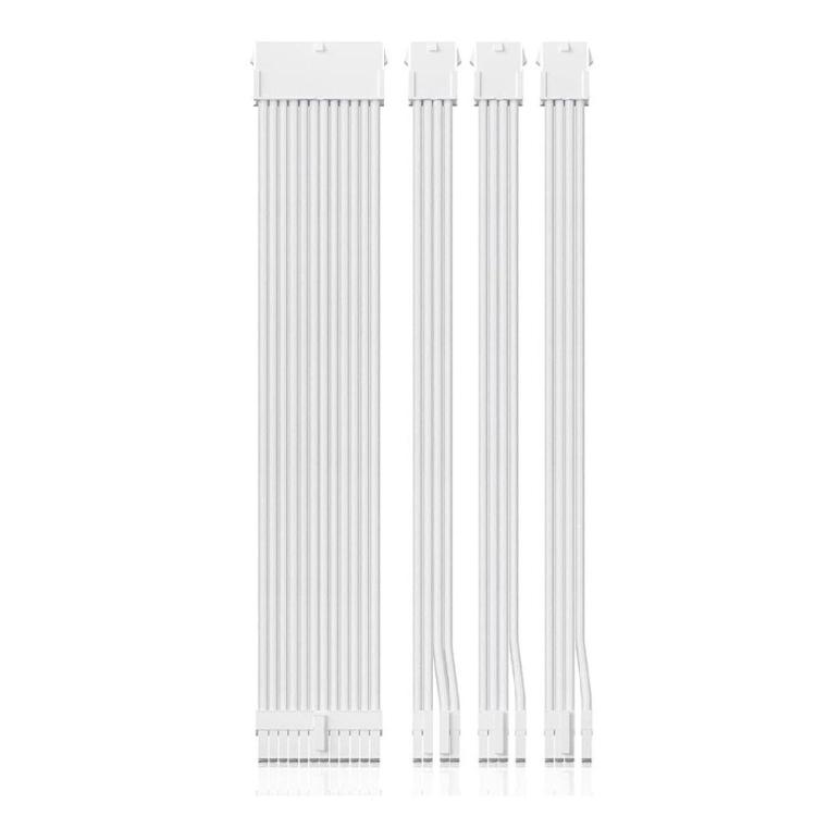 

PC 18AWG Power Extension Cable Set, SoftBraiding, 1x24Pin, 1x8Pin CPU, 2x8Pin PCIe with Combs for Easy Management, 30cm білий