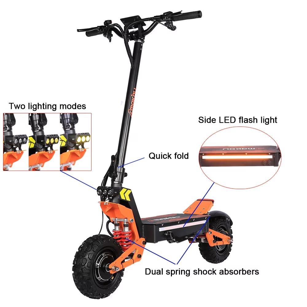 2026 new X5 6000W dual motor electric scooter 60v 40ah large battery with seat 11 inch tires EU electric scooter cargo hold