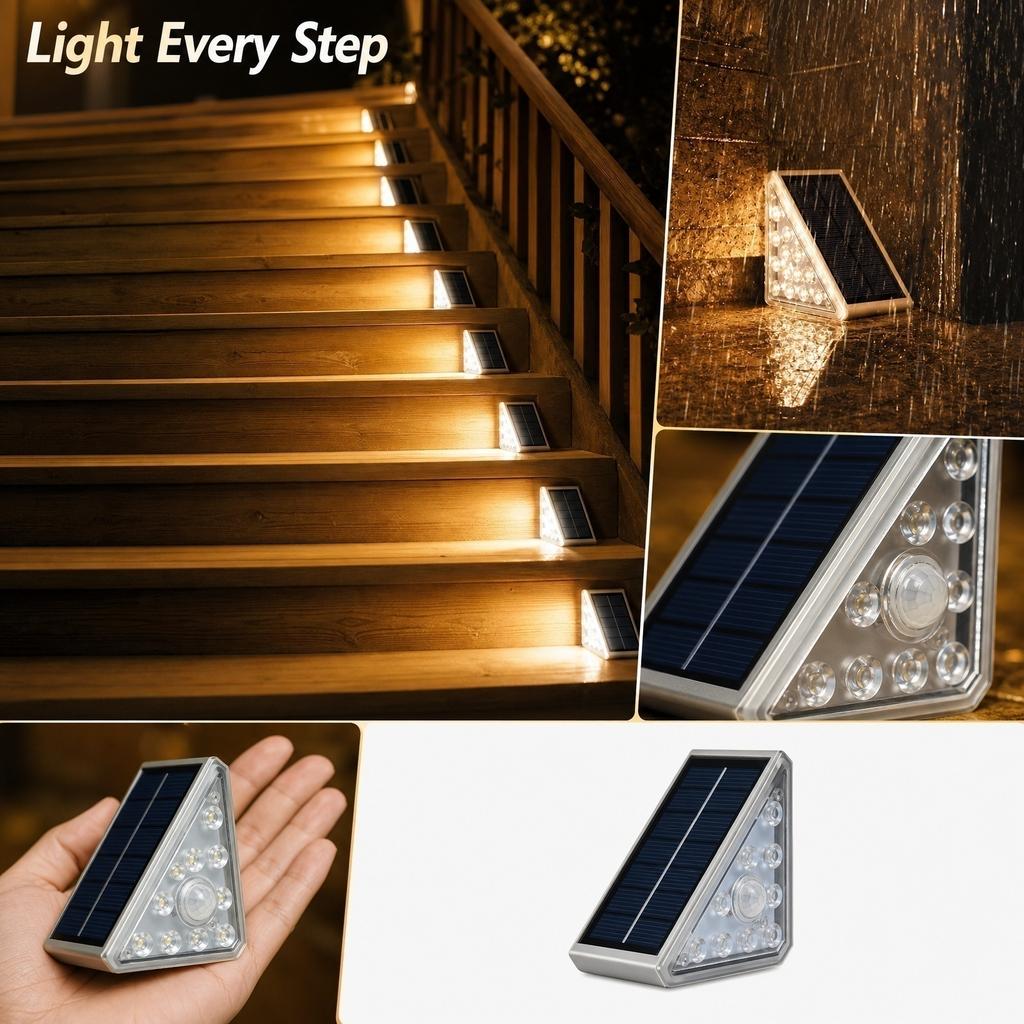 6-Pack Lights, Outdoor Stair Lights for Garden