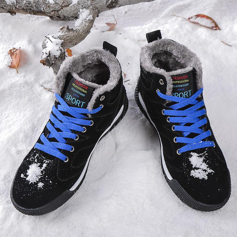 New Winter Men's Snow Boots Waterproof Men Winter Ankle Boots Big Size Plush Shoes Outdoor Hiking Shoe Warm Sneakers Men Shoes