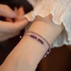 Stackable Amethyst Bracelet Featuring Gold Accent Beads Handmade Crystals Jewelry for Layer Wristwear Styles
