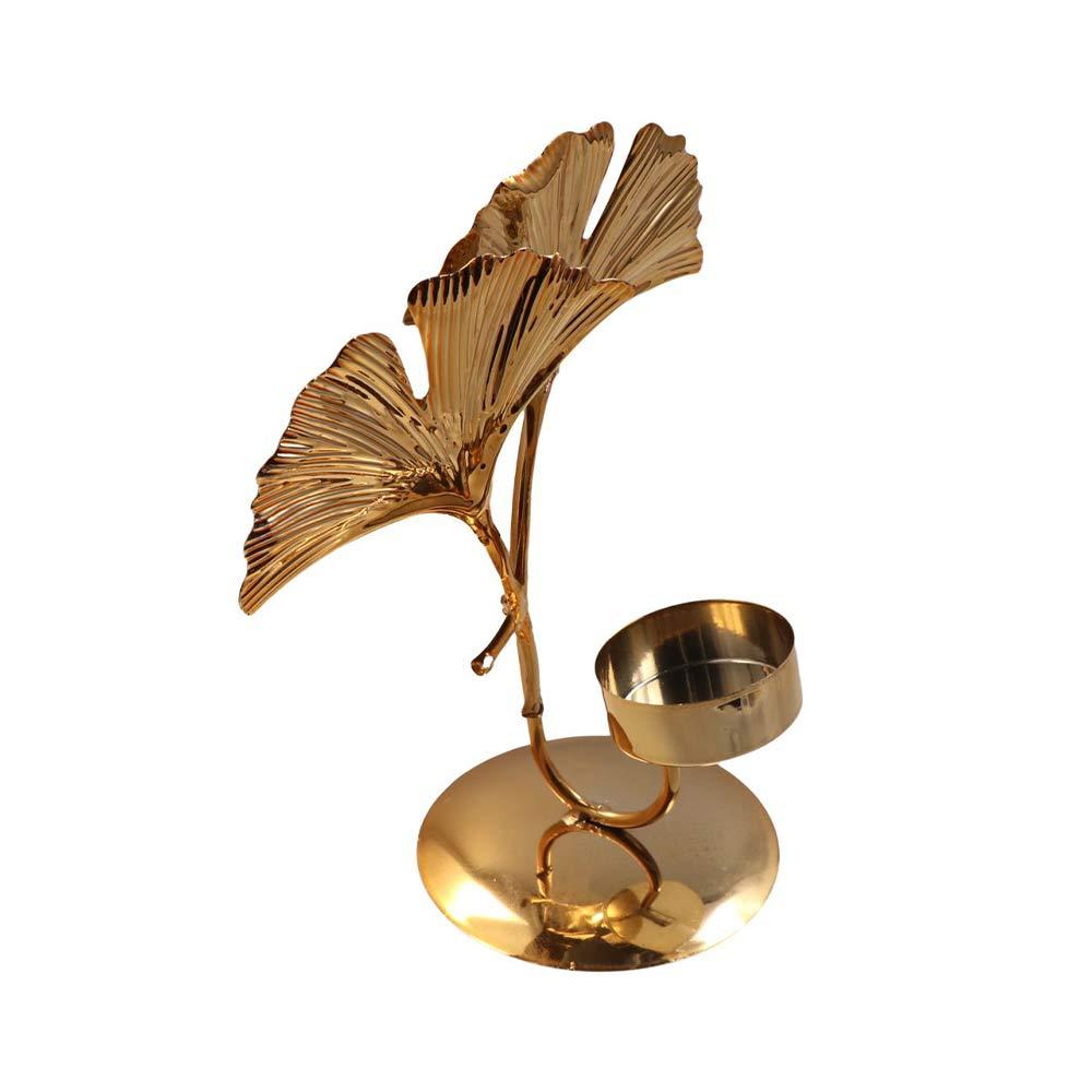 Light Luxury Nordic Candle Holder Exquisite Metal Candlestick Ginkgo Candle Holder  Home Decor