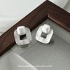 Trendy Geometric Square Stud Earrings for Women - Hip Hop Celebrity Style, High-End Design