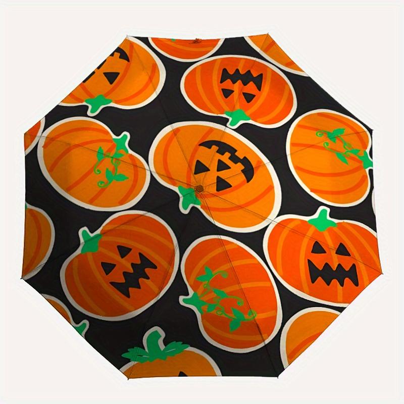 

1pc Pumpkin Halloween Auto Open/Close Umbrella with One Touch Button,, Windproof Design Lightweight Portable Umbrella for Women & Men6085