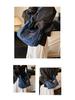 Wszechstronna koreańska torba crossbody z haftowanego denimu dla kobiet - Codzienna, Retro, Postarzana modna torba na ramię