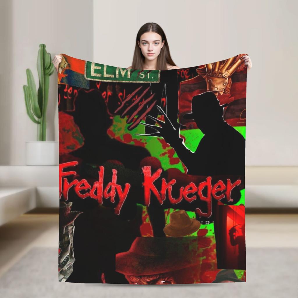 freddy krueger  Halloween Blanket  Warm Soft Funny Plush Throw Blanket For Outdoor Travel Flannel Bedspread Bed Cover