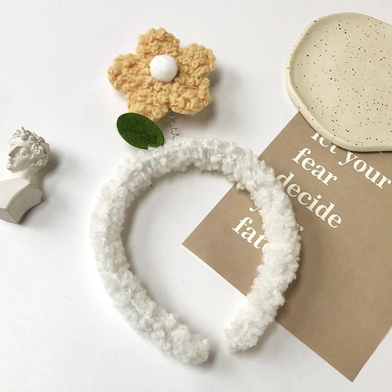 

Повязка для умывания лица Корейская версия Повязка на голову с весенними цветами Аксессуары для волос для женщин Головной убор Маленькие флисовые милые резинки для волос