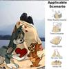 1pc Tom Jerry Love Heart Flannel Throw Blanket - Lightweight Soft Warm All-Season Blanket for Sofa, Bed, Travel, Camping  L1029168