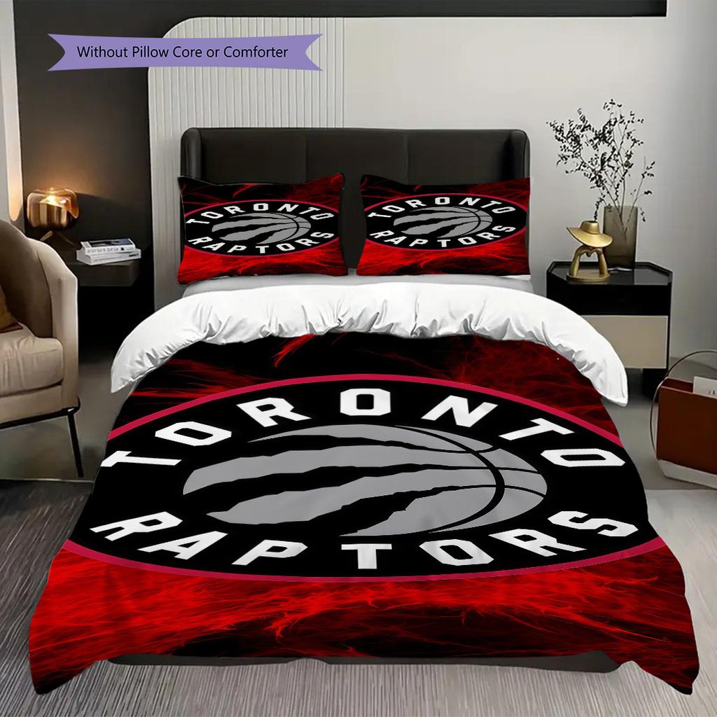 Toronto Raptors Passion Court Bedding(1 * Duvet Cover + 2 * Pillowcase, Without core)Soft and Comfortable Duvet Cover and Pillowcase