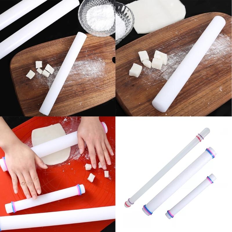 Adjustable Thickness Rolling Pin with Measurement Scale Plastic Dough Roller Kitchen Tool Pastry Making Accessories