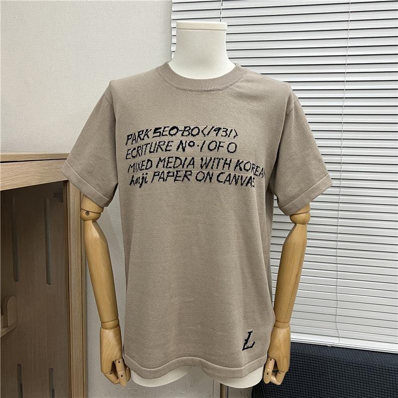 2025 Vår/Sommar Trendig Jacquardetikett Stickad Kortärmad Logotyp T-shirt