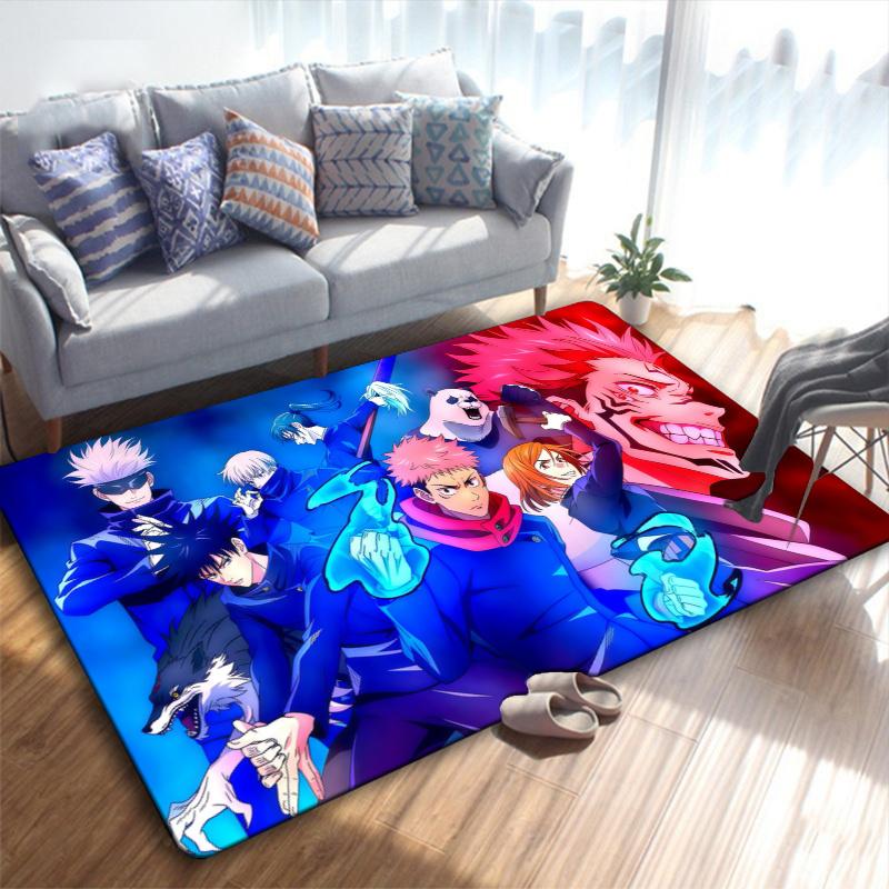 Jujutsu Kaisen Anime Carpet Rug for Living Room Bedroom Home Sofa Decoration,Kids play Non-slip Floor Mat