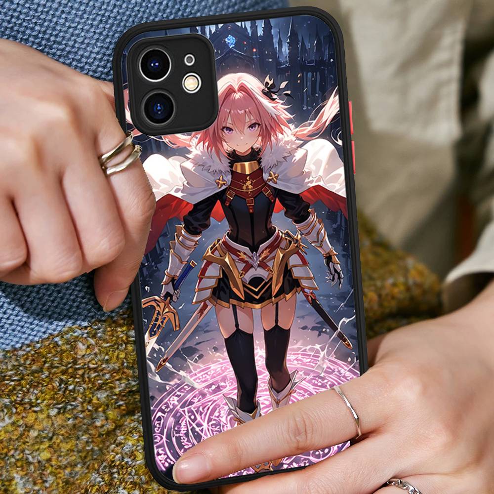 A-Astolfo Pink Cute Anime Girl Matte Transparent Phone Cover For IPhone Case 16 15 14 13 12 11 Pro Max X XS Max Plus