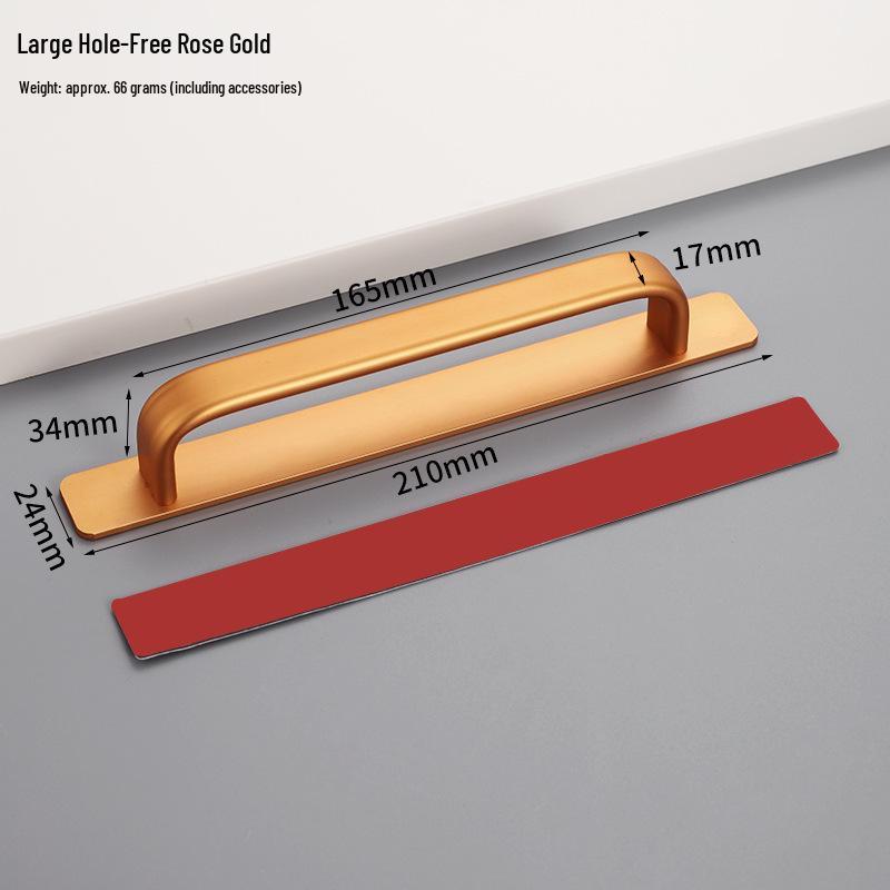 Aluminum Alloy No-Drill Handle for Glass, Wood, or Wardrobe Doors and Windows