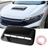 Car Hood Air Flow Vent Decorative Kit Modification Hood Scoop with Side Vents 3pcs (Black)