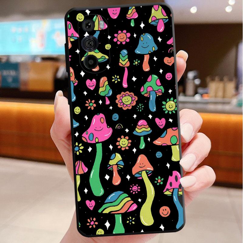 Rainbow Mushrooms Phone Case For Motorola Edge 60 50 40 Pro 60 50 40 30 Ultra Neo Fusion Moto G Play G Stylus G Carcasas