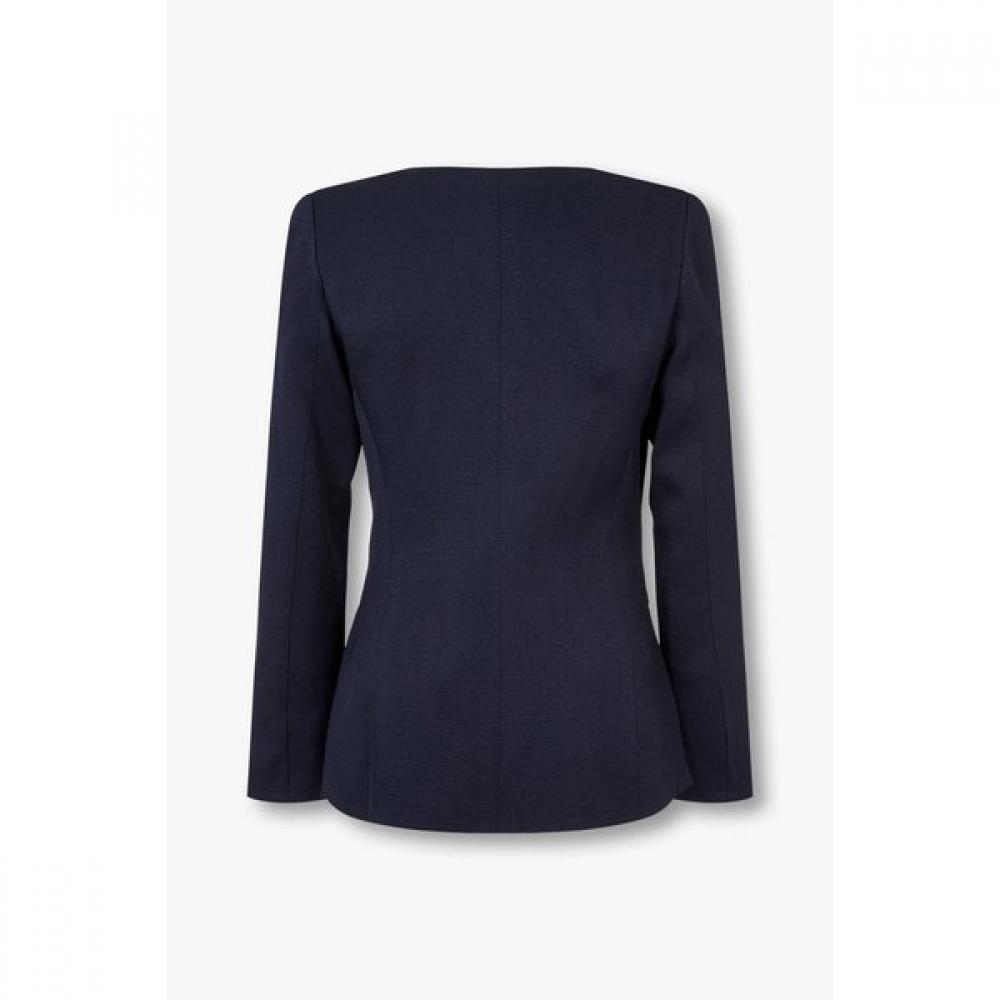 Emporio Armani Women S No Collar Hidden Button Rayon Jacket A525102513