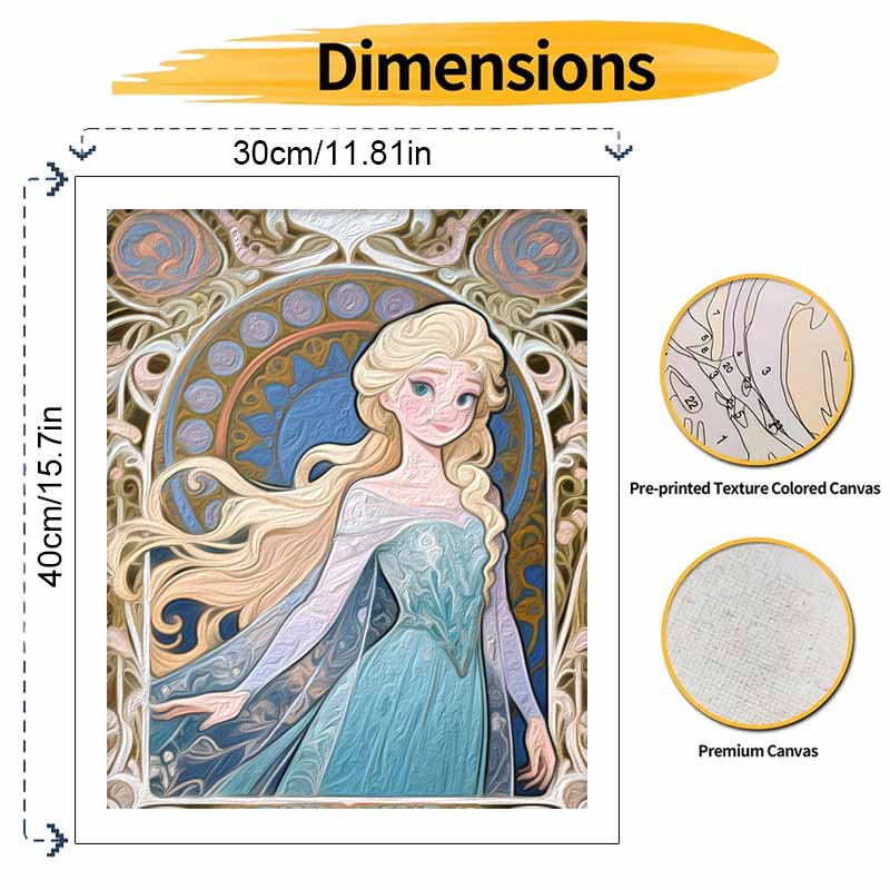 Disney oil painting handmade diy Elsa art Nouveau princess portrait gifts home decorations