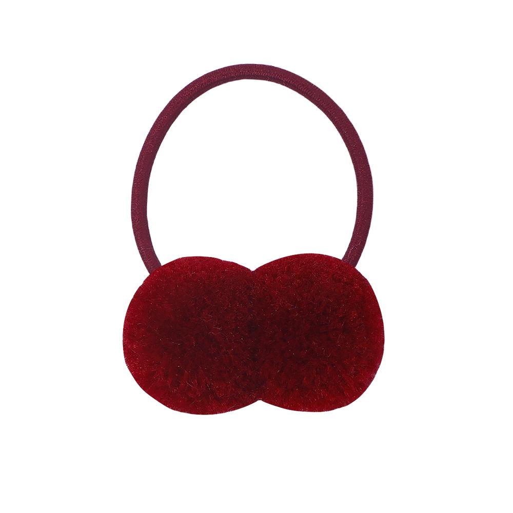 2/6/10Pcs Girls Scrunchies Double Plush Ball Hair Bands Set For Baby Kids Bobbles Elastic Hair Ropes Hair Accessories