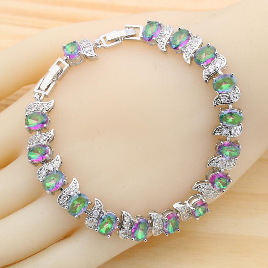 New Rainbow Color Zirconia Bracelet For Women   Wedding Jewelry Birthday Gift