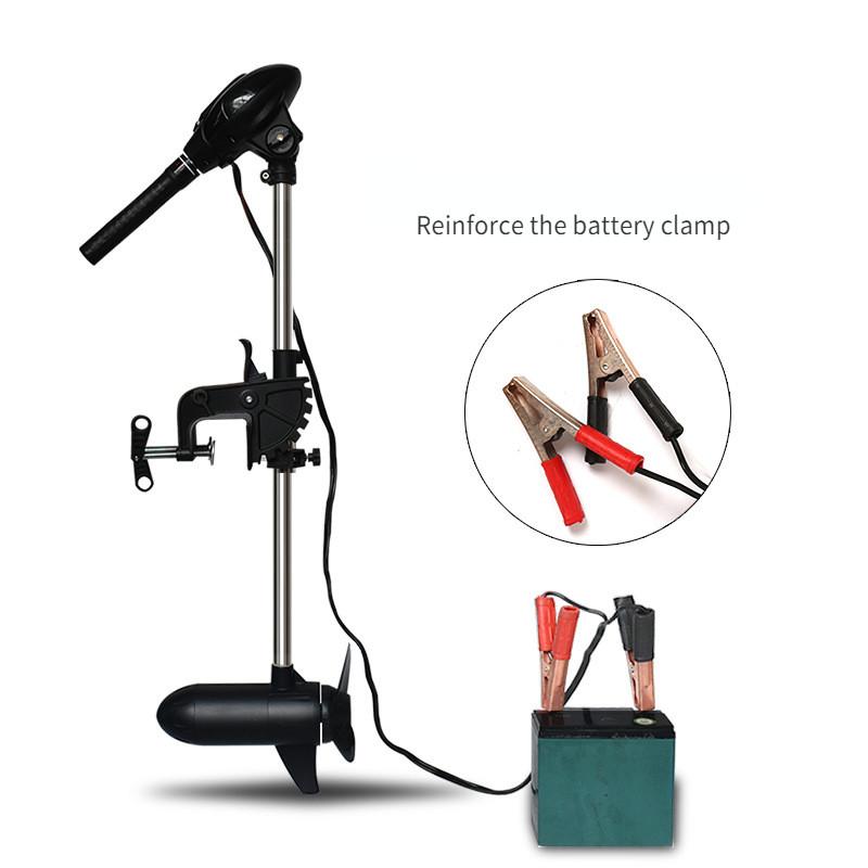 12V/48V Brushless Marine Electric Thrusters Rubber Boat Motor Propeller Suspension Plastic Outboard Machine Black