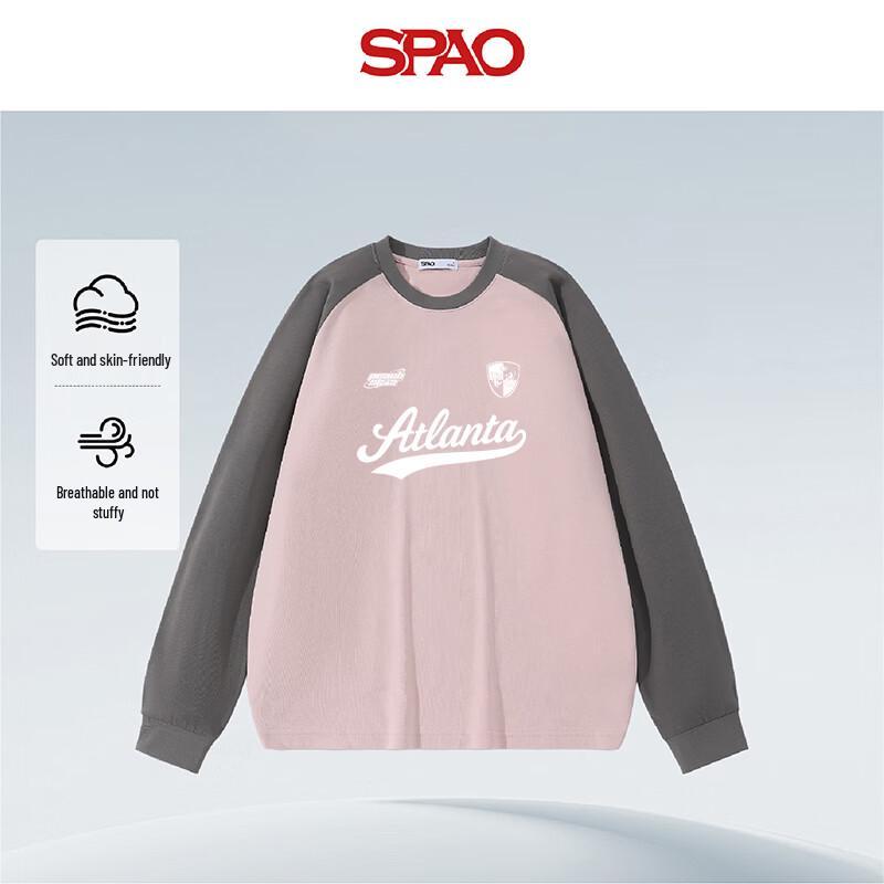 SPAO Men's Colorblock Patchwork Long Sleeve T-Shirt