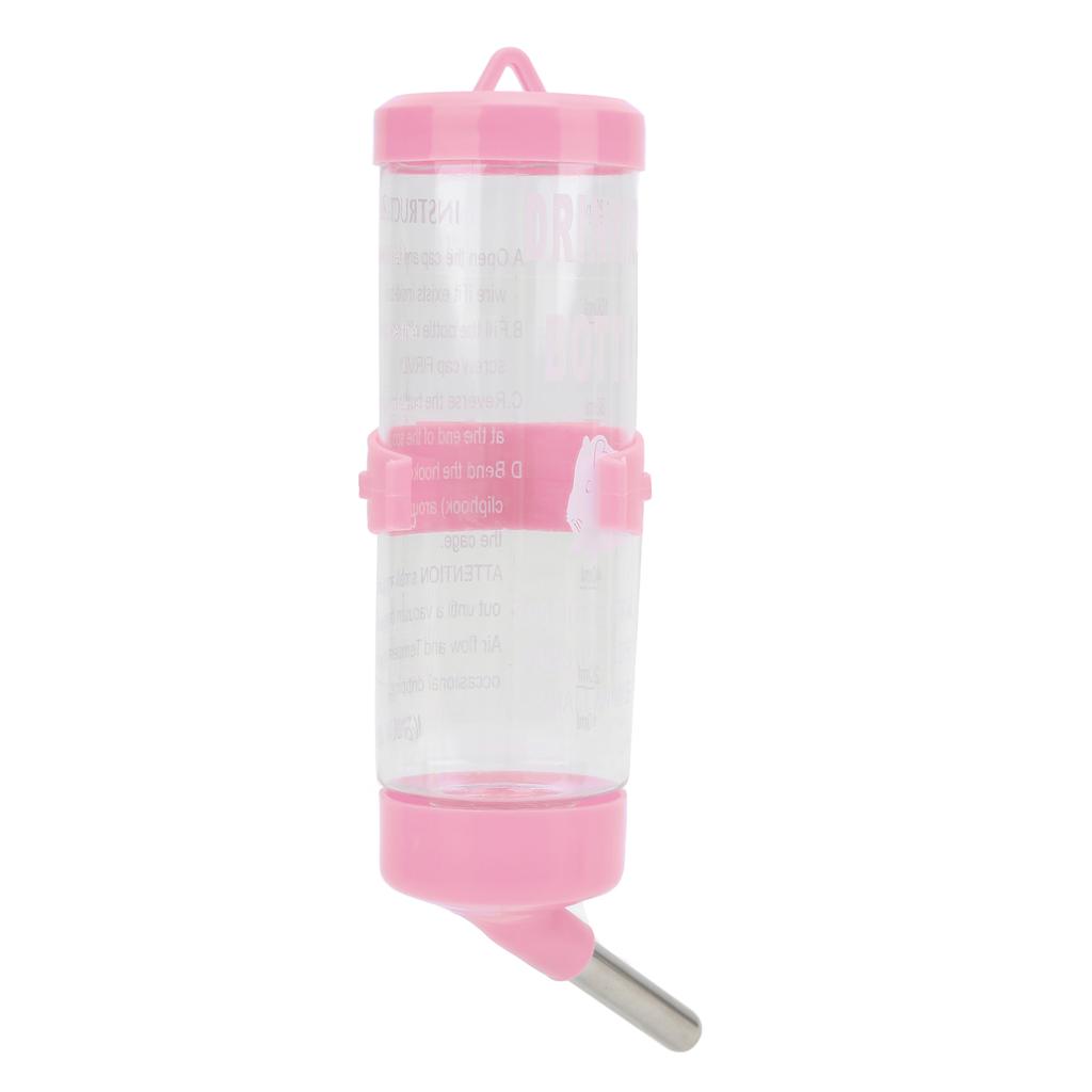 Hamster Water Bottle Dispenser Automatic No Drip Hamster Drinking Fountain for Small AnimalsPink 250ML