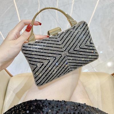 Pochette Elegante e alla Moda Borsa a Spalla Singola Borsa a Tracolla Borsa da Sera con Diamanti Borsa da Banchetto Borsa a Mano