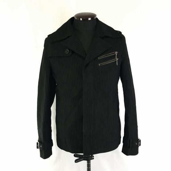 

Сделано в Японии Marui На борту Полосатый Хлопковый Пиджак Приталенный Пиджак Мужской M Черный Четыре Кармана На борту